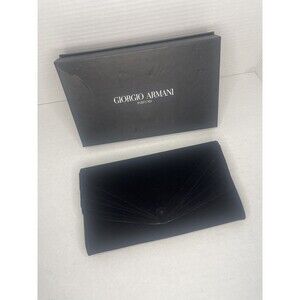 Giorgio Armani Perfume Black Evening Clutch Velour Velvet Bag